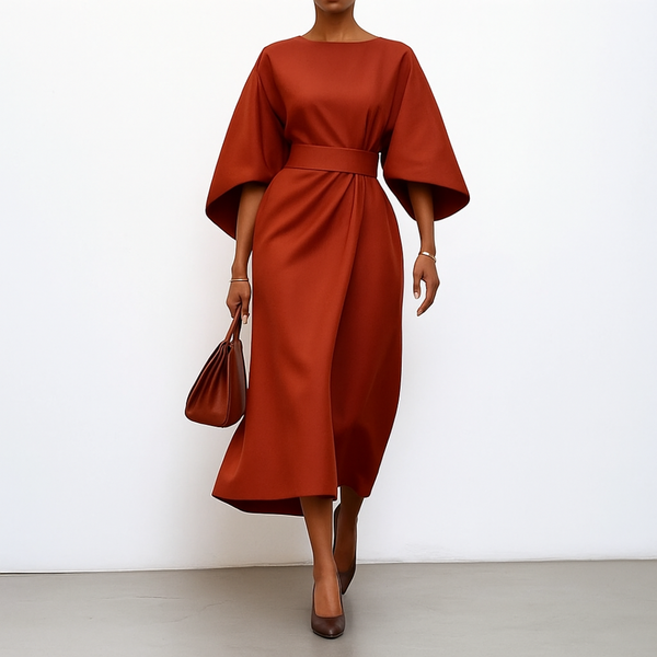 Robe Longue Élégante Manches Chauve-souris - Collection Esteé Paris