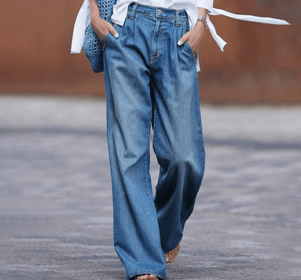 Jeans denim large pour femmes
