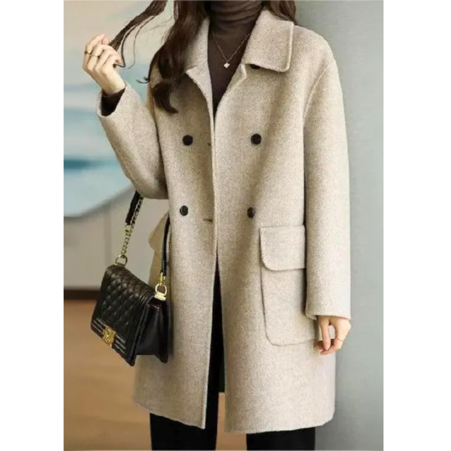 Manteau Mi-Long Croisé Cintré Élégant
