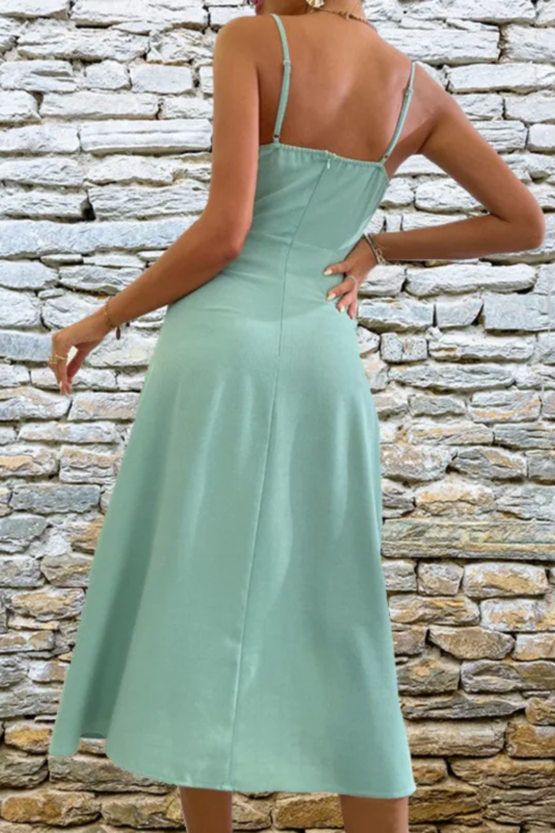 Lana | Robe à bretelles et col en V pour femme