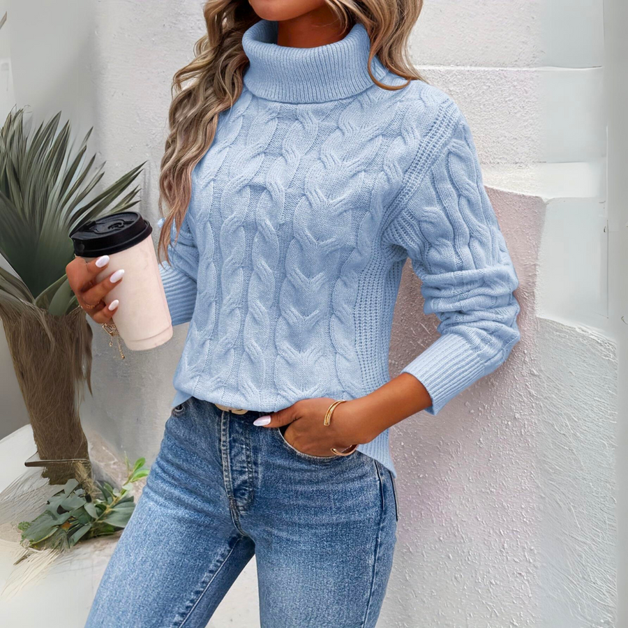 Pull Col Roulé Oversize Chaud
