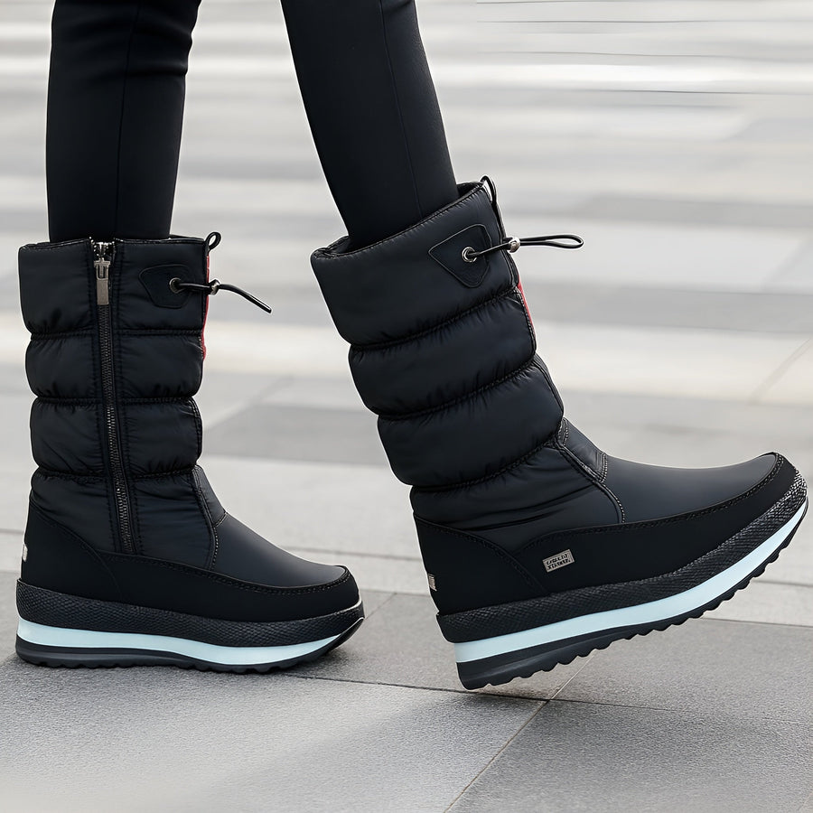 Bottes Mi-Mollet à Fermeture Éclair et Semelle Crantée