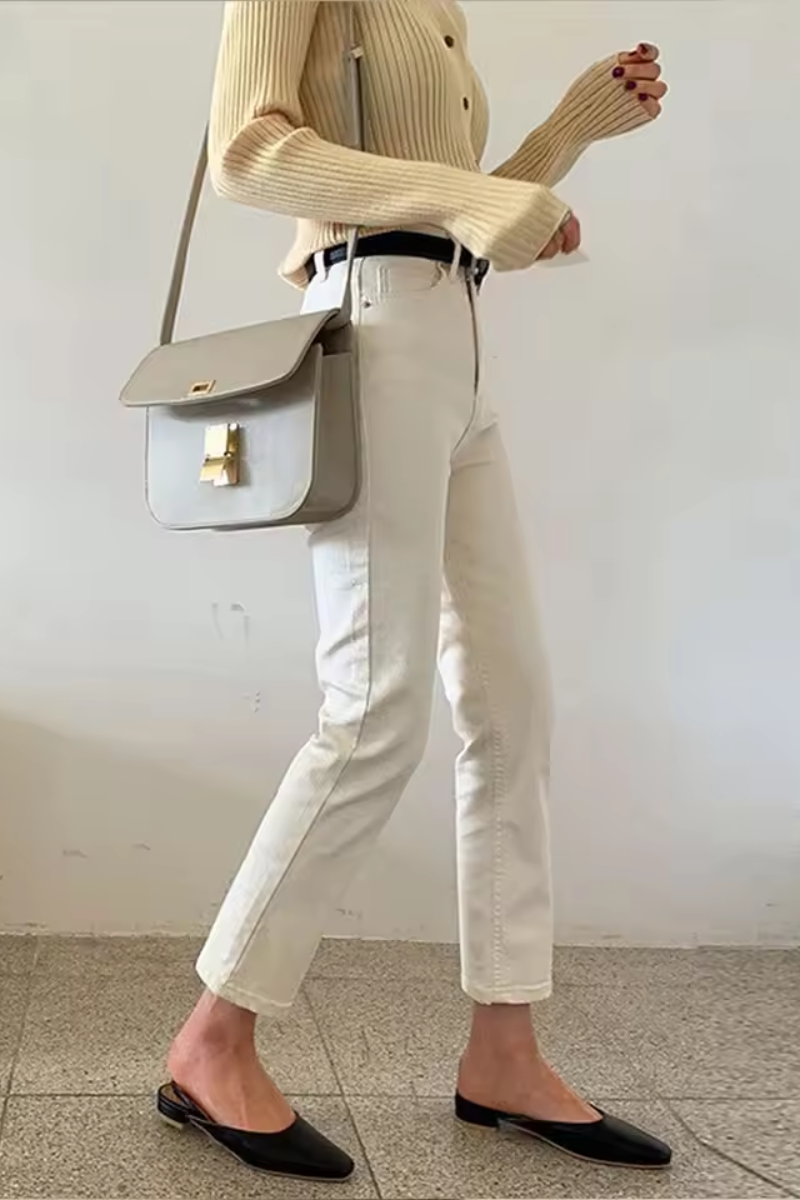 Sienna | Women's Beige Straight Jeans