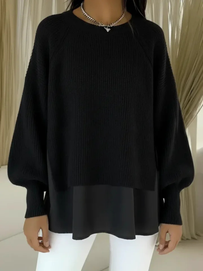 Pull Superposé Col Rond Manches Raglan