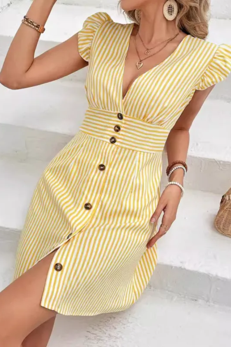 Elise | Robe chemise à col en V pour femme