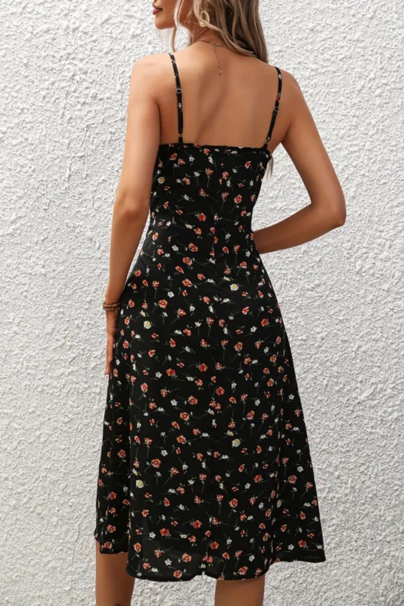 Lola | Robe fendue à pois pour femme