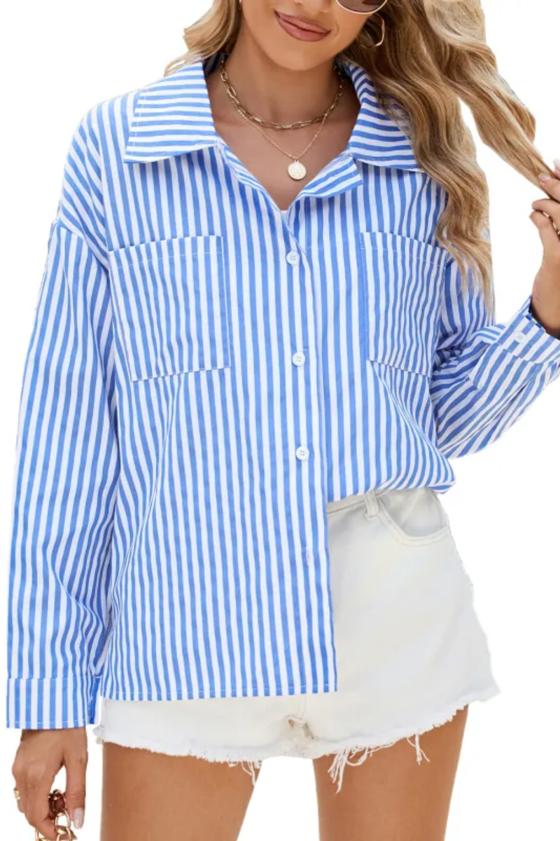 Sabrina | Chemise boutonnée à rayures pour femme