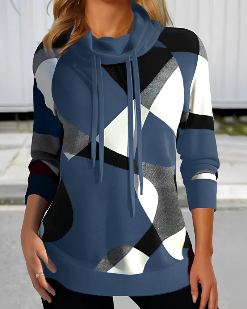 Pull Col Rond Blocs de Couleur