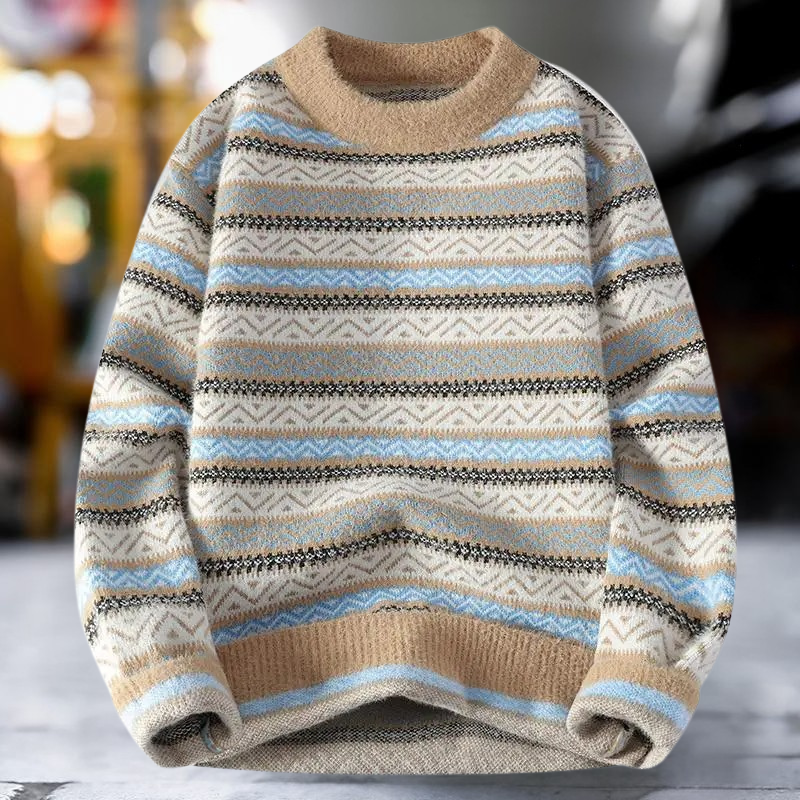 Yannis - Pull Tricoté à Motif Classique