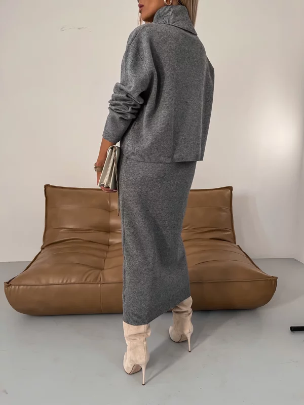 Kathleen - Col Roulé Deux Pièces L'hiver Tricot Set