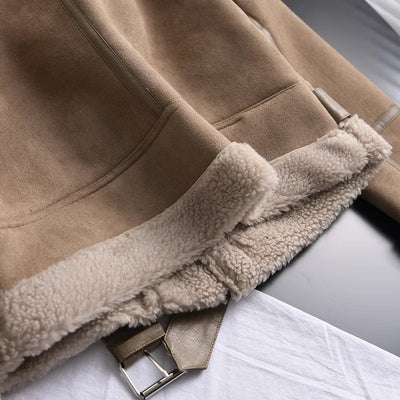 Manteau d'hiver en daim Olivia - Chaud et élégant