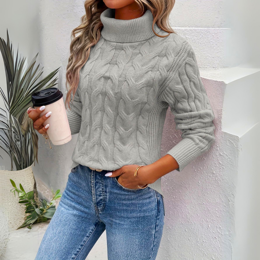 Pull Col Roulé Oversize Chaud