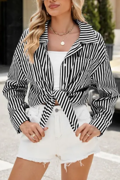 Sabrina | Chemise boutonnée à rayures pour femme