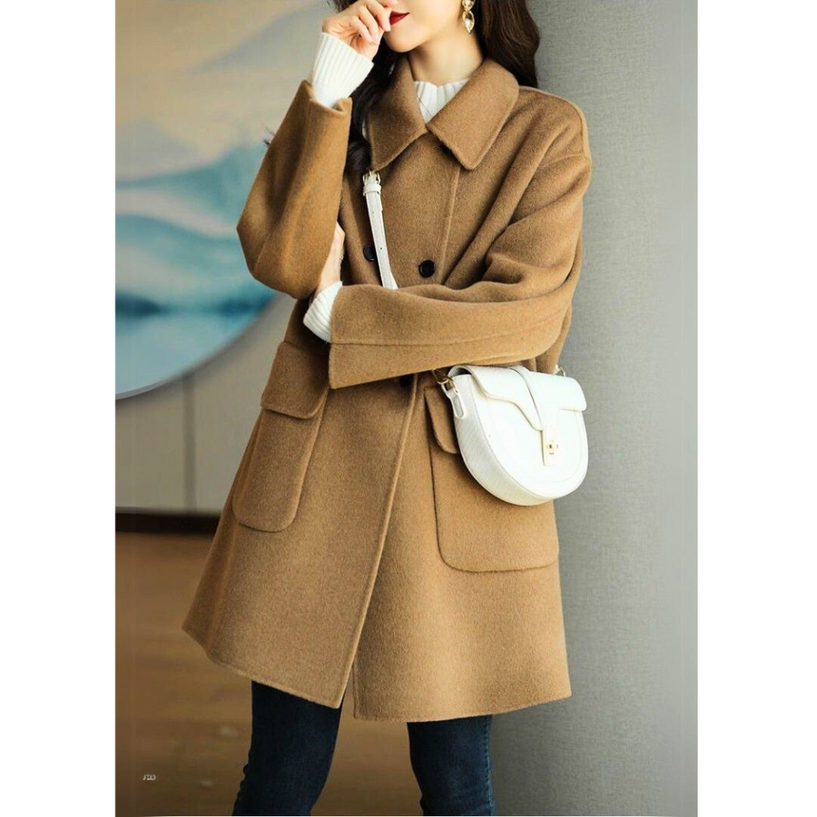 Manteau Mi-Long Croisé Cintré Élégant