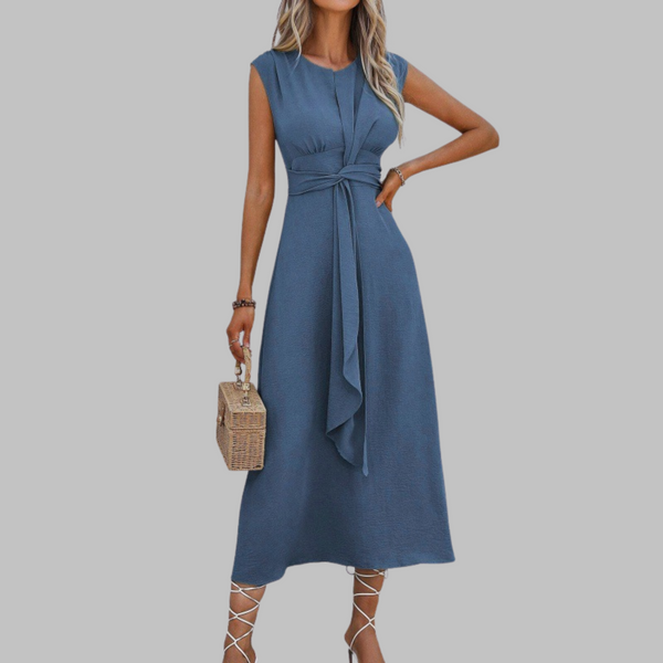 Robe Longue Élégante Sans Manches Col Rond - Maxi Dress Chic pour Femme