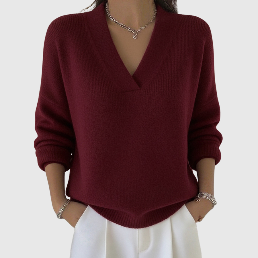 Pull Col V Coupe Ample Décontractée