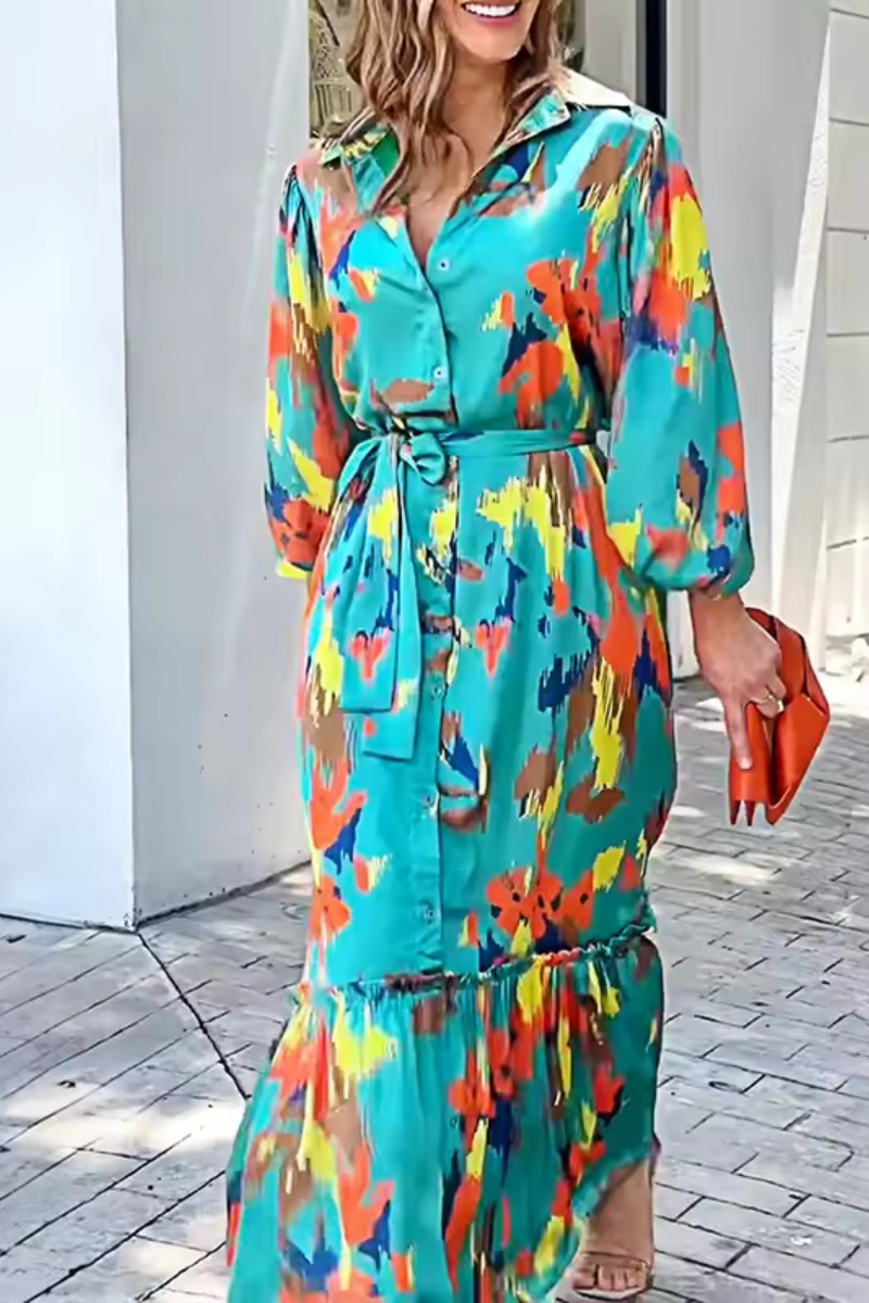 Celeste | Robe longue imprimée pour femmes