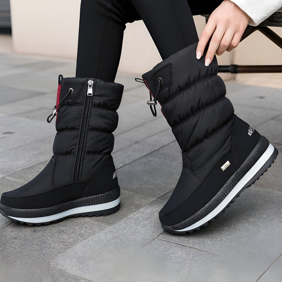Bottes Mi-Mollet à Fermeture Éclair et Semelle Crantée