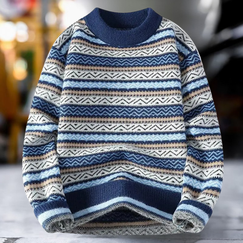Yannis - Pull Tricoté à Motif Classique