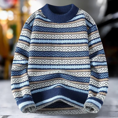 Yannis - Pull Tricoté à Motif Classique