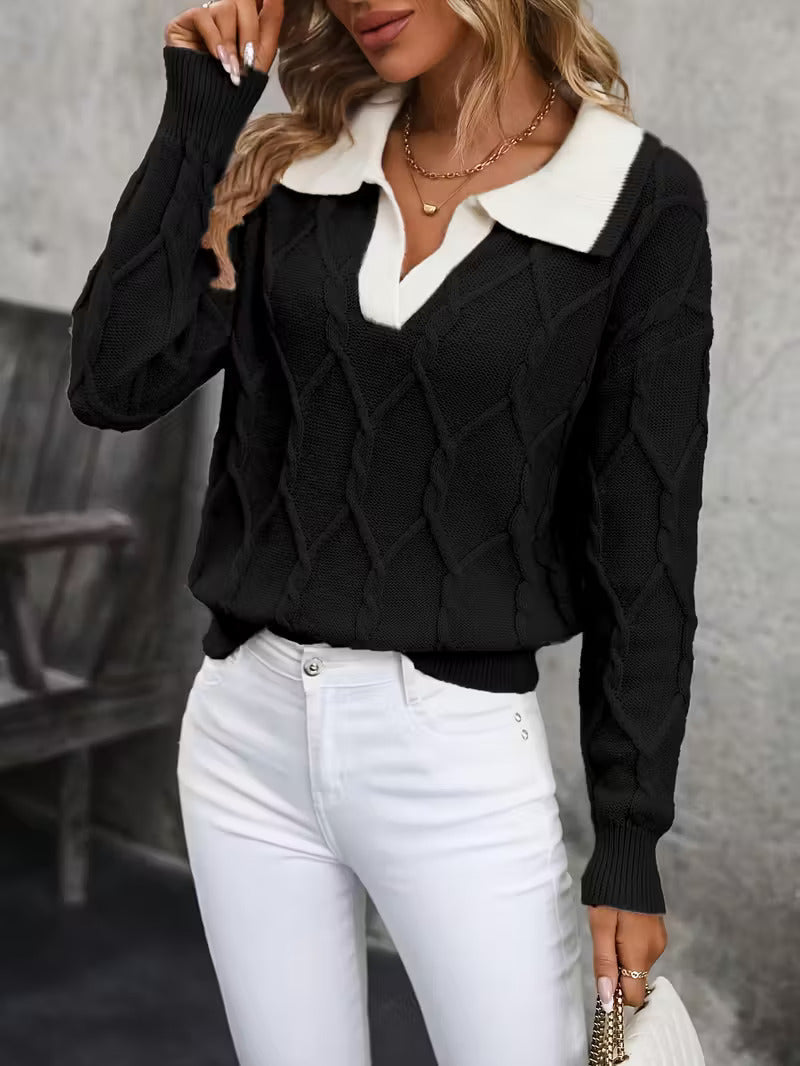Pull Col Roulé à Torsades Sophistiquées