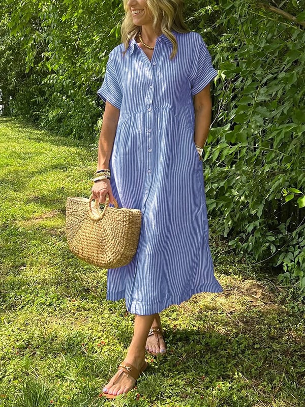 Arabella™ | Robe chemise à rayures