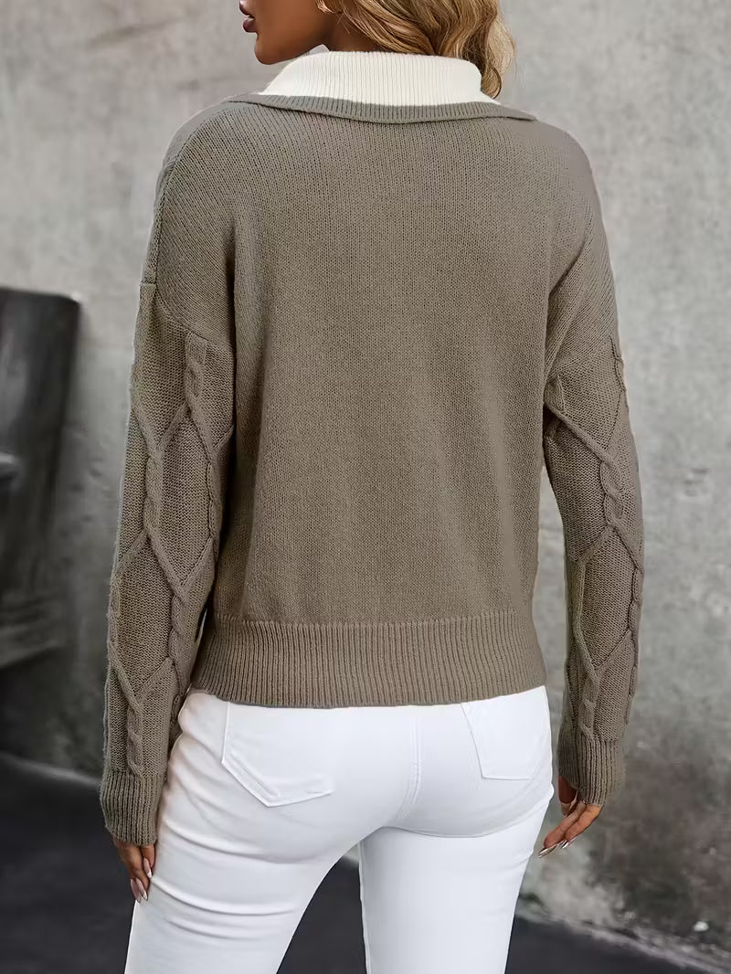 Pull Col Roulé à Torsades Sophistiquées