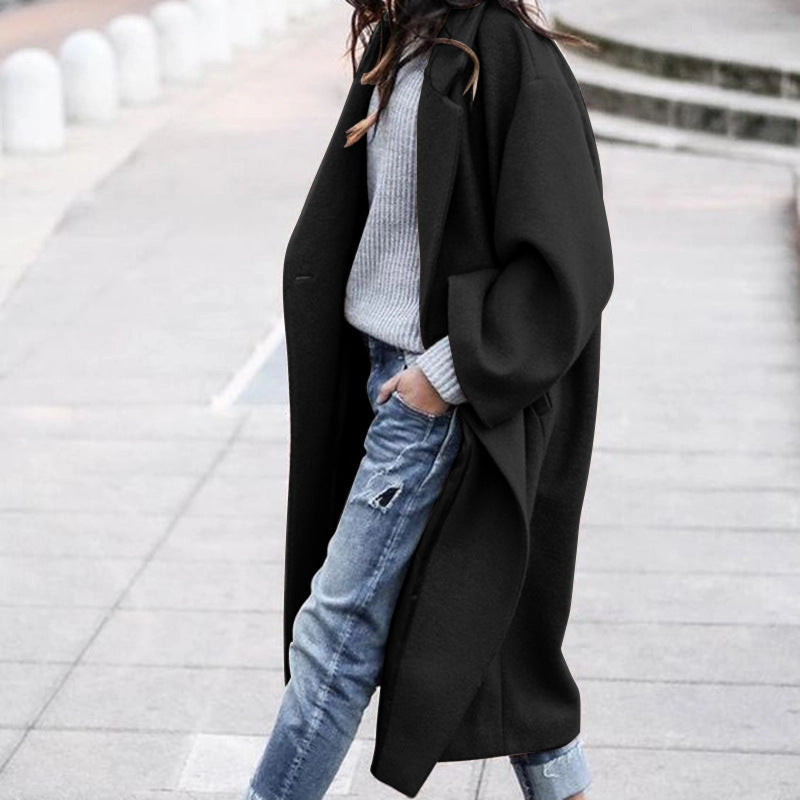 Manteau Long Oversize à Revers