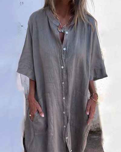 Melanie™ | Robe chemise décontractée style Ibiza, longueur cheville