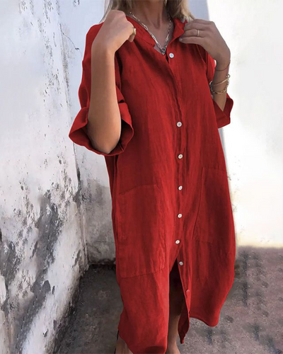 Melanie™ | Robe chemise décontractée style Ibiza, longueur cheville