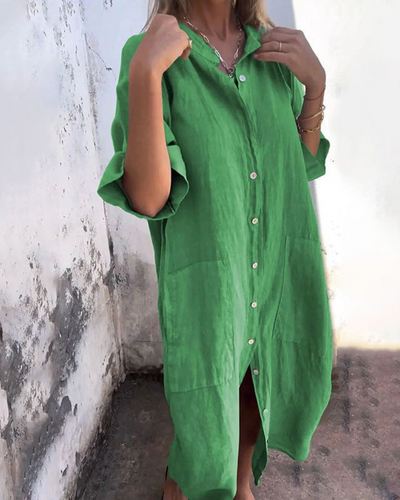 Melanie™ | Robe chemise décontractée style Ibiza, longueur cheville