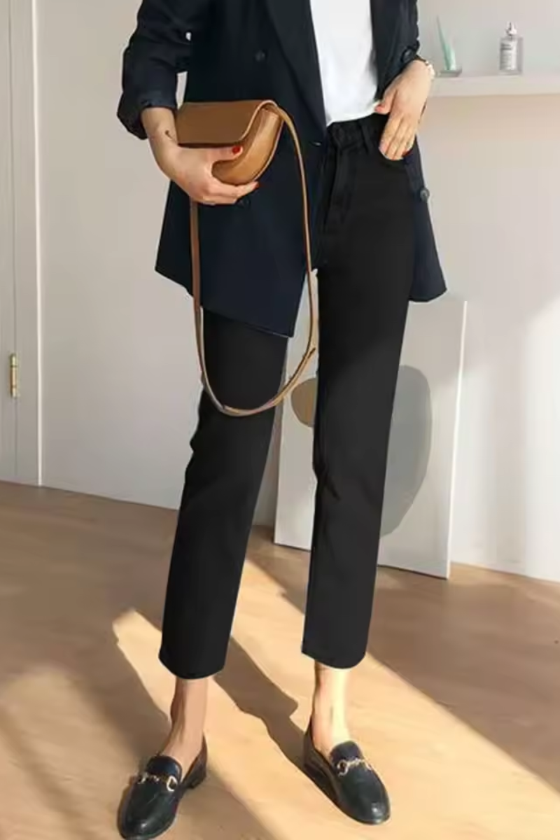 Mina | Jean boyfriend blanc pour femme