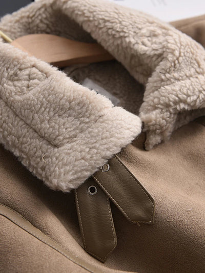 Manteau d'hiver en daim Olivia - Chaud et élégant
