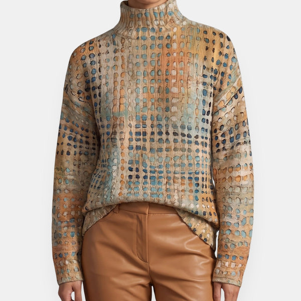 Evelyne | Sudadera de Cuello Alto Calada Beige
