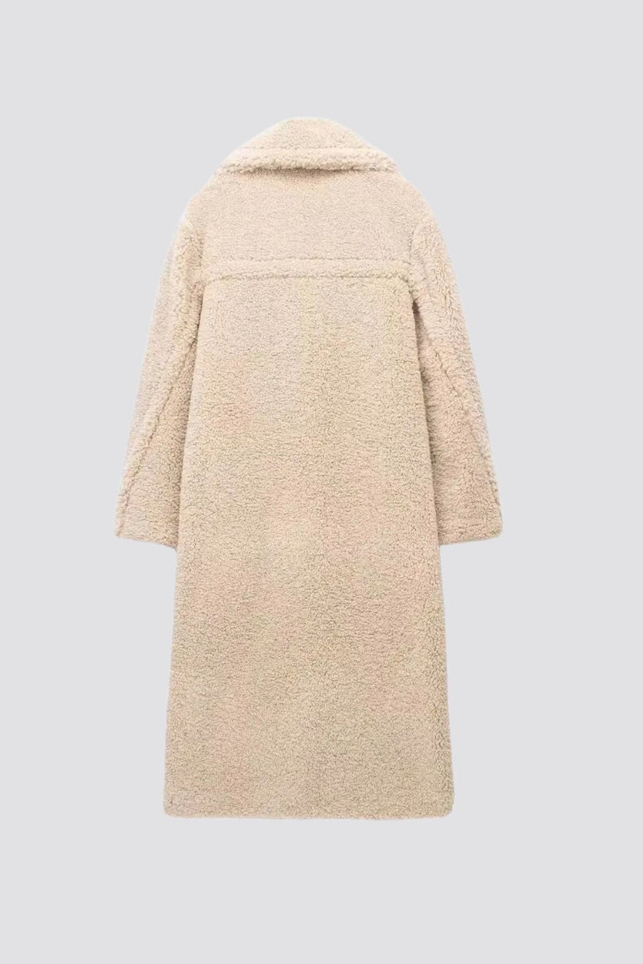 Manteau Teddy Long Croisé Oversize