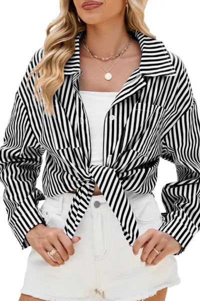 Sabrina | Chemise boutonnée à rayures pour femme