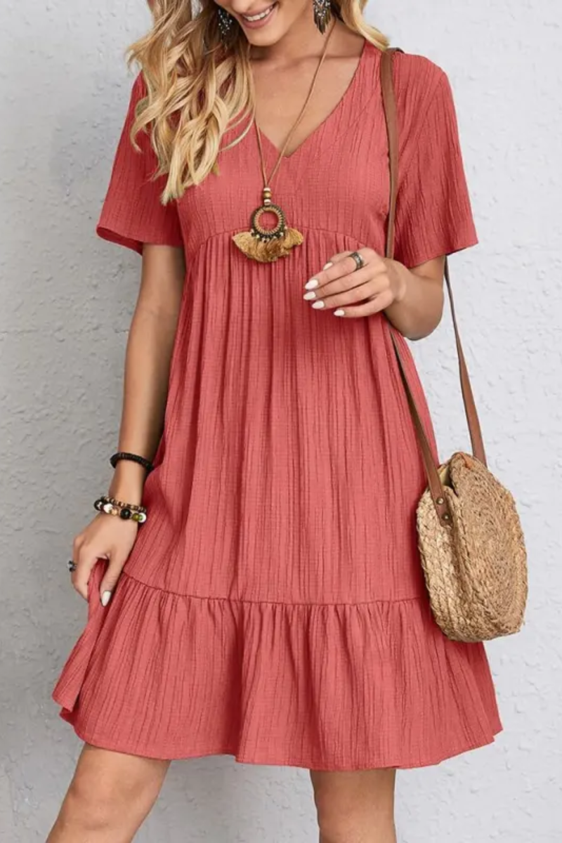 Chloe | Robe à volants et col en V pour femme