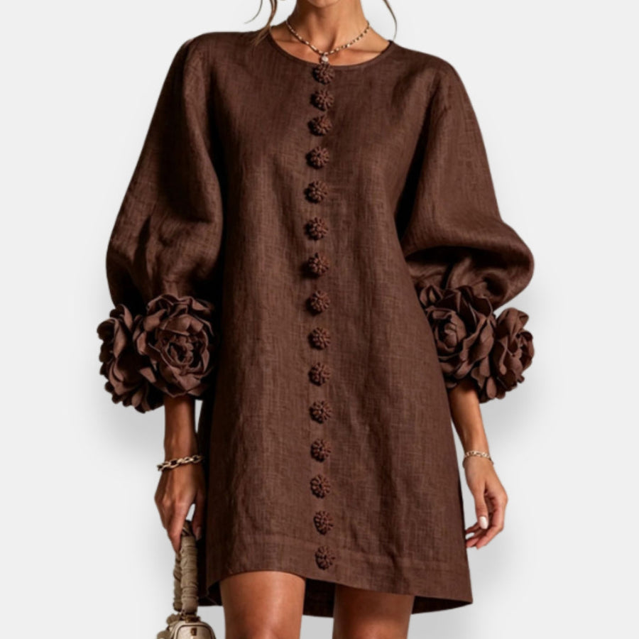 Robe Marcelle — manches ballon volume aérien