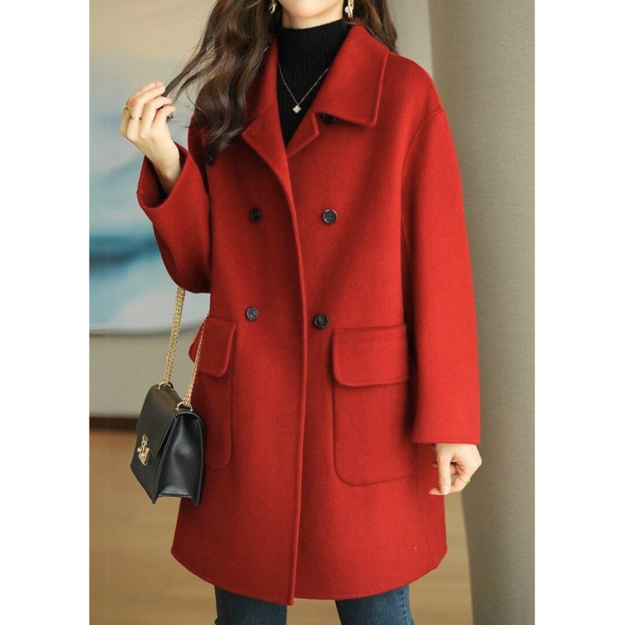 Manteau Mi-Long Croisé Cintré Élégant