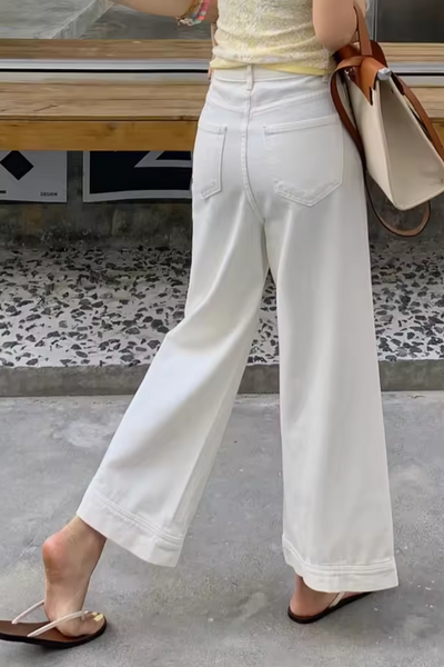 Lea | Jean blanc taille haute pour femme