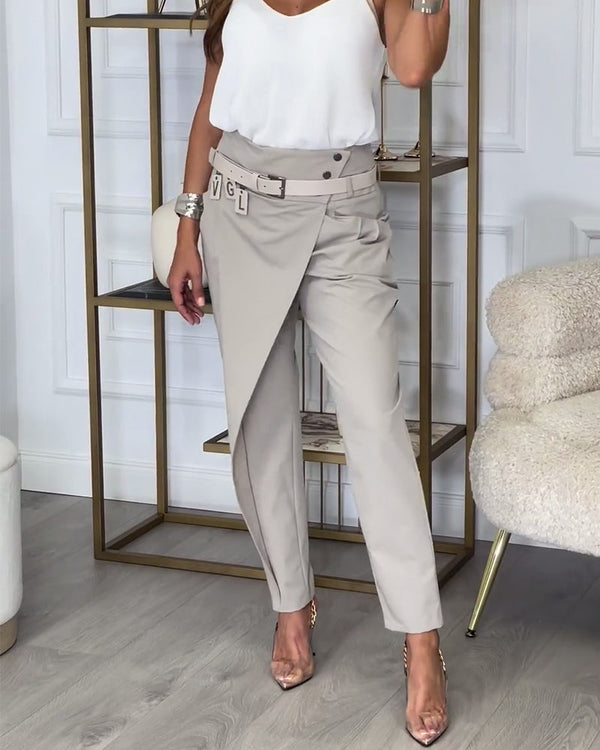 Sybille - Pantalon Patchwork avec ceinture