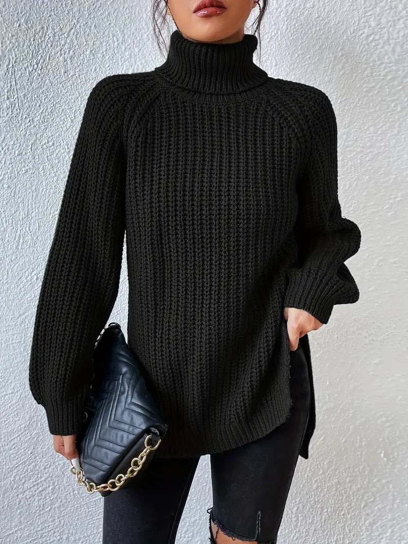 Pull Col Roulé Élégant et Chaud