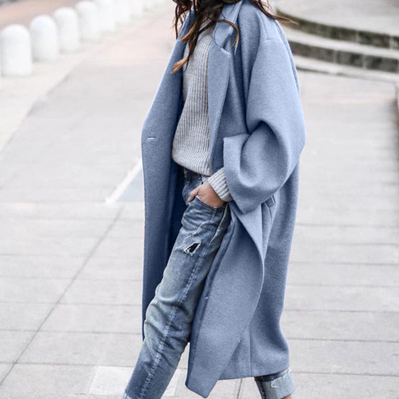 Manteau Long Oversize à Revers
