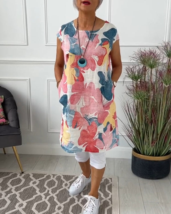 Robe Fleurie Ingrid - Élégance Décontractée et Confort Quotidien