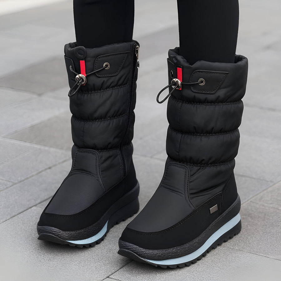 Bottes Mi-Mollet à Fermeture Éclair et Semelle Crantée