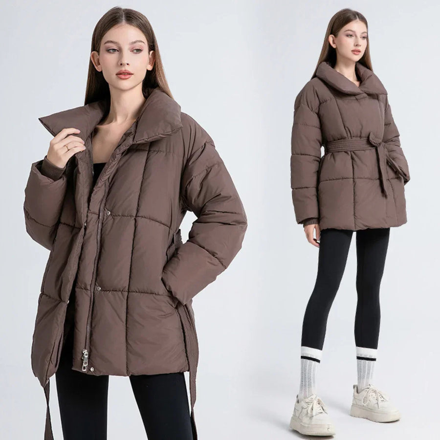 Manteau Long Mi-Cuisse Ceinturé
