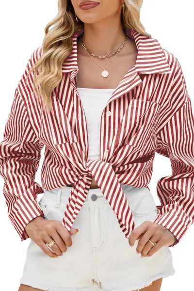 Sabrina | Chemise boutonnée à rayures pour femme