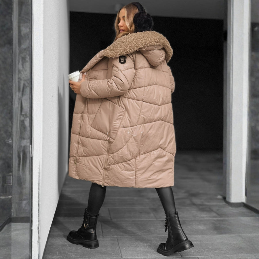 Doudoune Longue Enveloppante à Grande Capuche