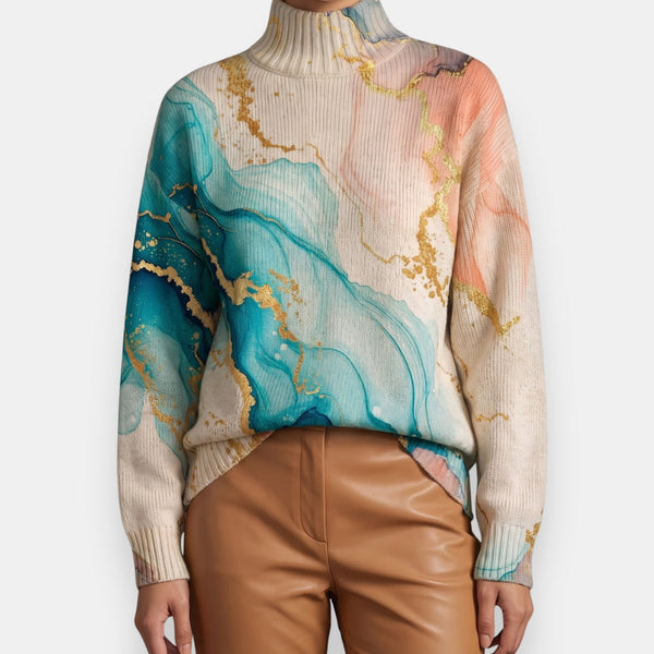 Catherine | Jersey calado gráfico multicolor para mujer