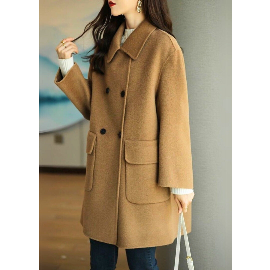 Manteau Mi-Long Croisé Cintré Élégant